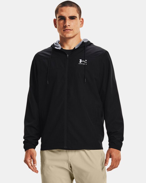 เสื้อแจ็คเก็ต UA Sportstyle Windbreaker สำหรับผู้ชาย in Black image number 0